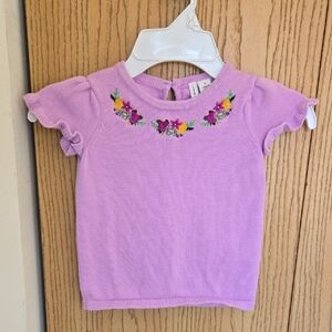 Janie and Jack Lavender Kids Blouse with Floral Detail